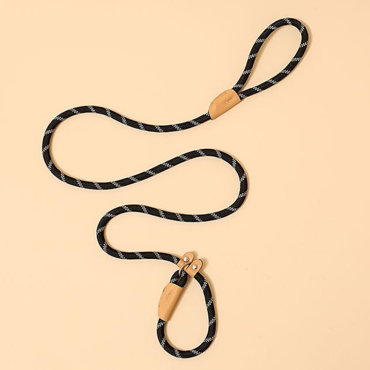 1.8m x 0.6cm Dog Traction Rope Mid Large Dog Universal Safety Buckle Chain Circle(Black)