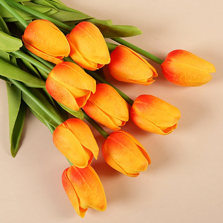 10 In 1 Tulip Bouquet With Paper Bag Home Decoration Simulation Flowers Paper Bag Floral Set Arrangement(Pink)