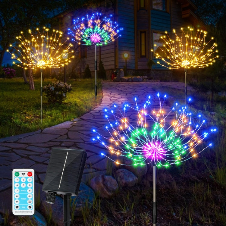 1 Drag 3 Warm Light 360 LEDs Solar Fireworks Lamp Grass Globe Dandelion Flash String With Remote Control