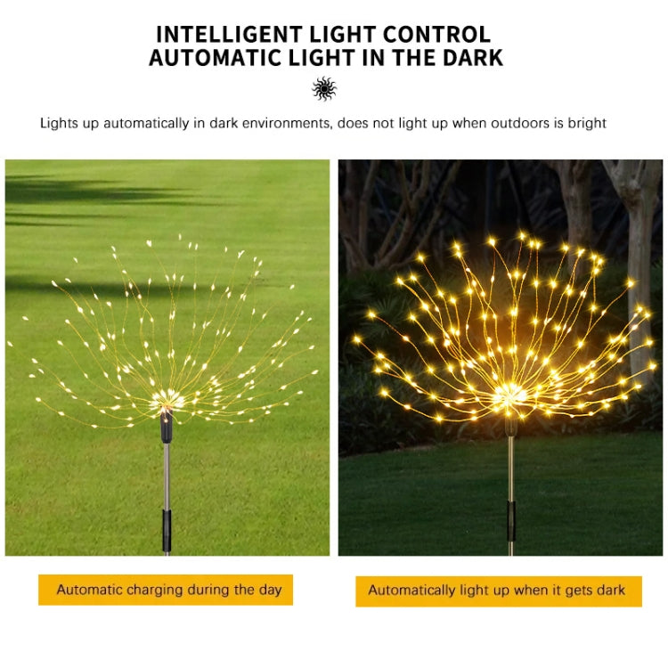1 Drag 3 Warm Light 360 LEDs Solar Fireworks Lamp Grass Globe Dandelion Flash String With Remote Control