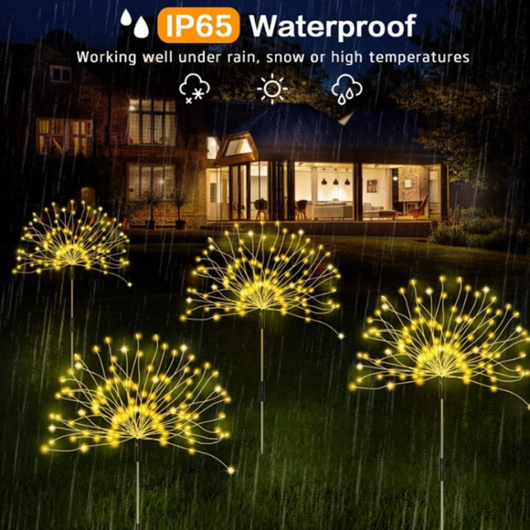 1 Drag 3 Color Light 360 LEDs Solar Fireworks Lamp Grass Globe Dandelion Flash String With Remote Control