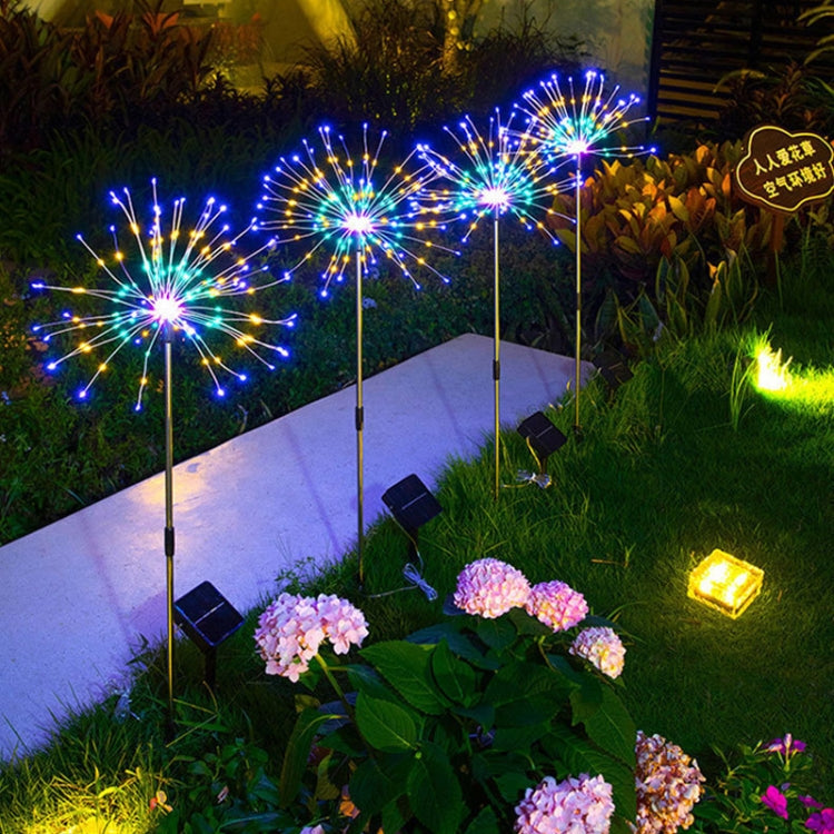 1 Drag 3 Color Light 360 LEDs Solar Fireworks Lamp Grass Globe Dandelion Flash String With Remote Control