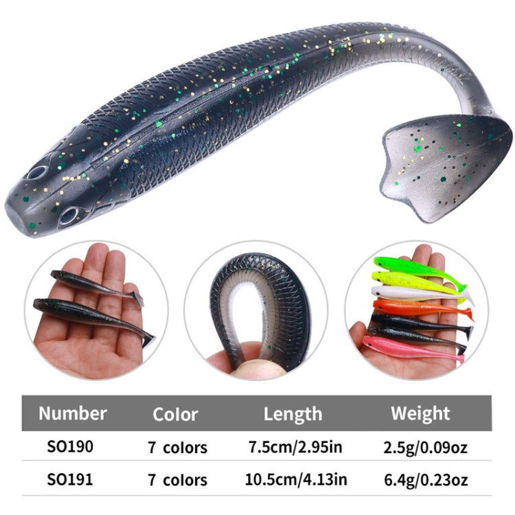 10.5cm 6pcs /Pack HENGJIA T-Tail Soft Dummy Bait Freshwater Fishing Lures(Color 4)