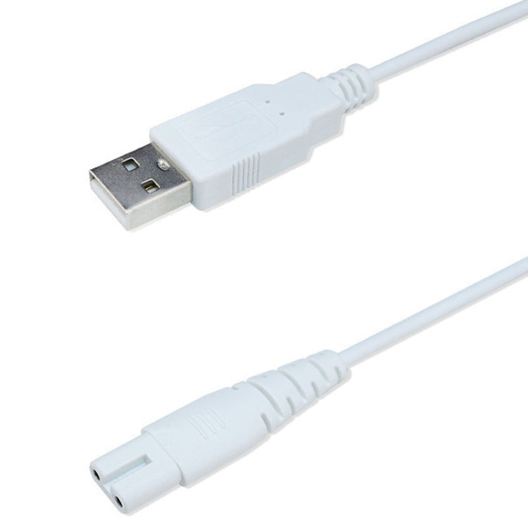 1.25m For Shaver / Water Refill Device USB TTo 8-Figure Tail Charging Cable Power Cord(White)