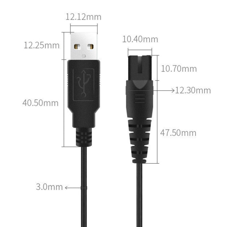 1.25m For Shaver / Water Refill Device USB TTo 8-Figure Tail Charging Cable Power Cord(White)