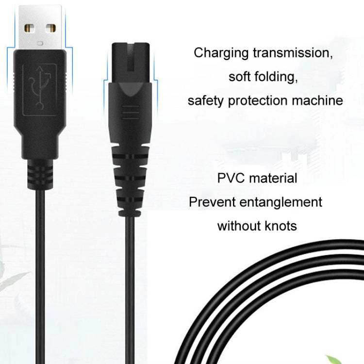 1.25m For Shaver / Water Refill Device USB TTo 8-Figure Tail Charging Cable Power Cord(Black)