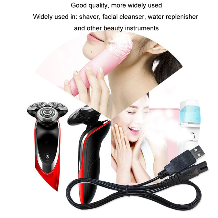 1.25m For Shaver / Water Refill Device USB TTo 8-Figure Tail Charging Cable Power Cord(Black)
