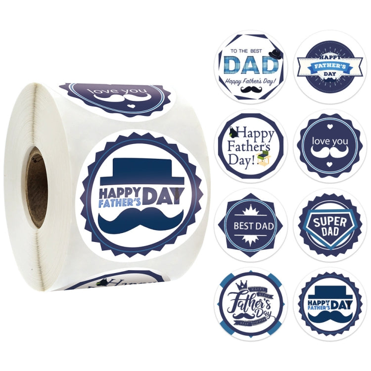 1.5 Inch  500pcs /Roll Happy Fathers Day Stickers For Box And Gifts Wrapping Decoration(Style One)
