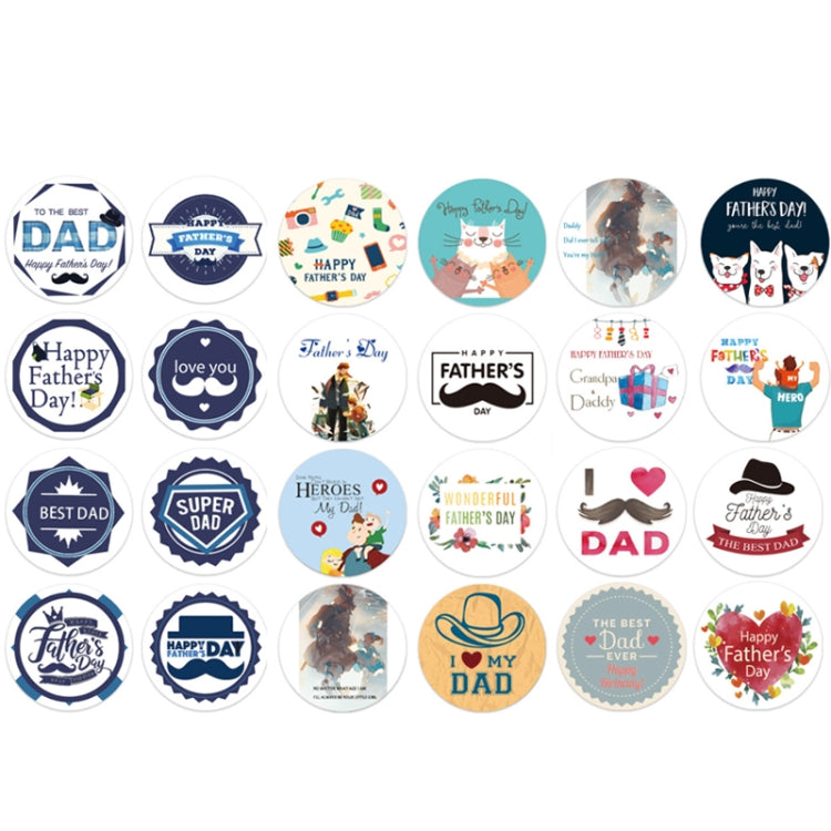1.5 Inch  500pcs /Roll Happy Fathers Day Stickers For Box And Gifts Wrapping Decoration(Style One)
