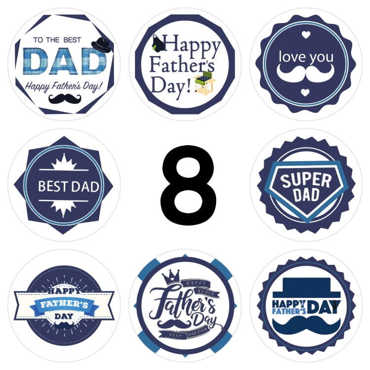 1.5 Inch  500pcs /Roll Happy Fathers Day Stickers For Box And Gifts Wrapping Decoration(Style Two)