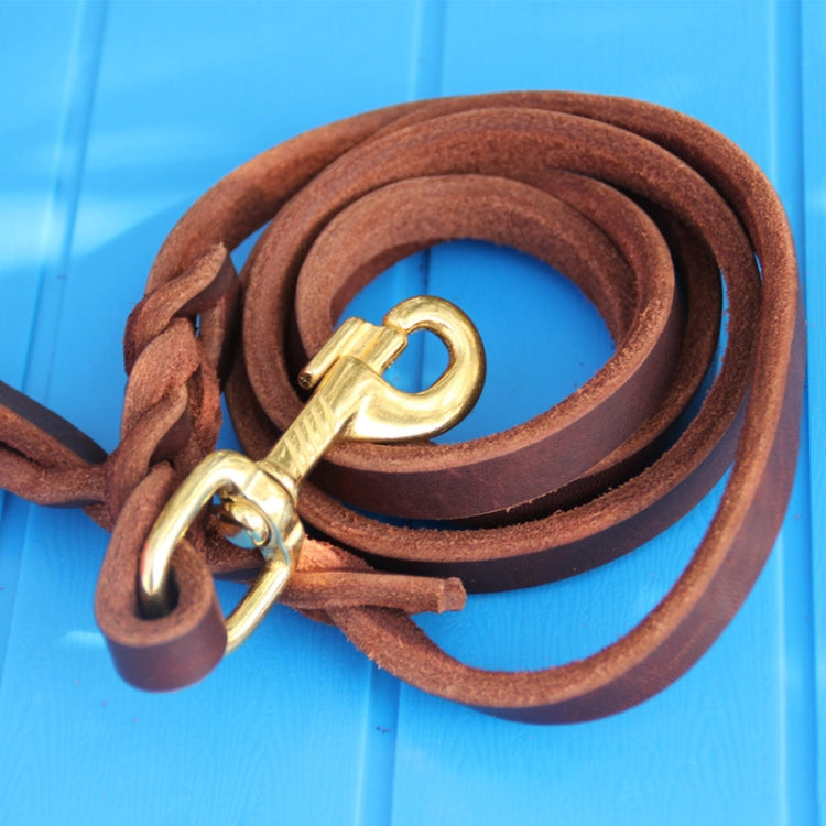 1.2 x 250cm Pet Outing Cowhide Towing Leash Dog Training Harness(Iron Hook)