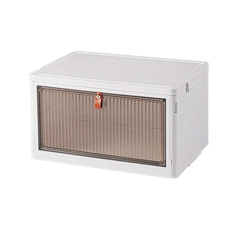 1-Tier Stackable Plastic Storage Bins With Wheels & Magnetic Door For Snacks, Clothes, Kitchen Supplies, Shoes