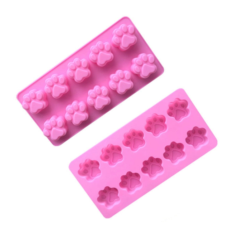 10 Grids Cartoon Kitten Claw Bear Paw Silicone Soap Molds DIY Chocolate Baking Mould(Light Blue)