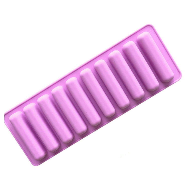 10 Grids Long Silicone Cookie Molds DIY Baking Chocolate Mould(Purple)