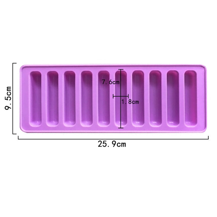 10 Grids Long Silicone Cookie Molds DIY Baking Chocolate Mould(Purple)