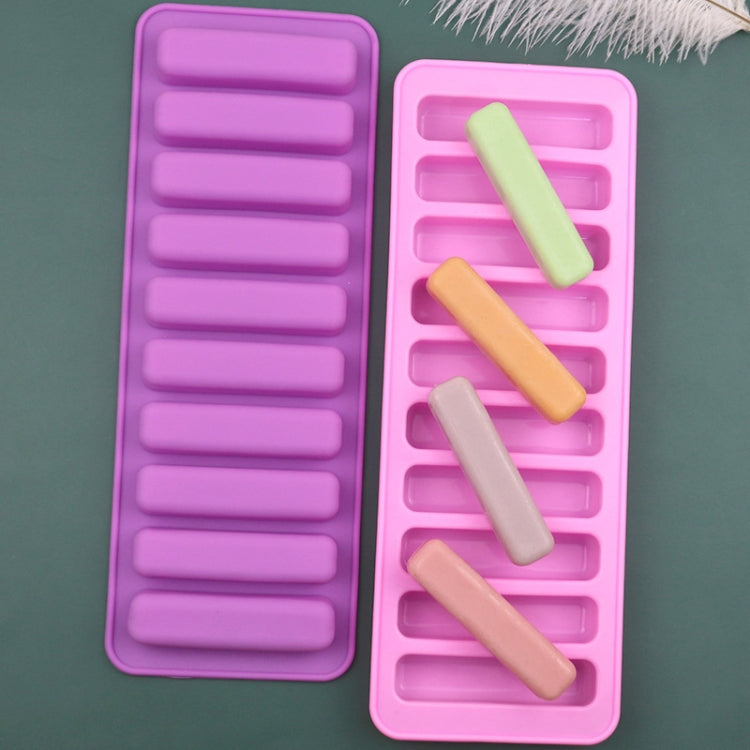 10 Grids Long Silicone Cookie Molds DIY Baking Chocolate Mould(Purple)