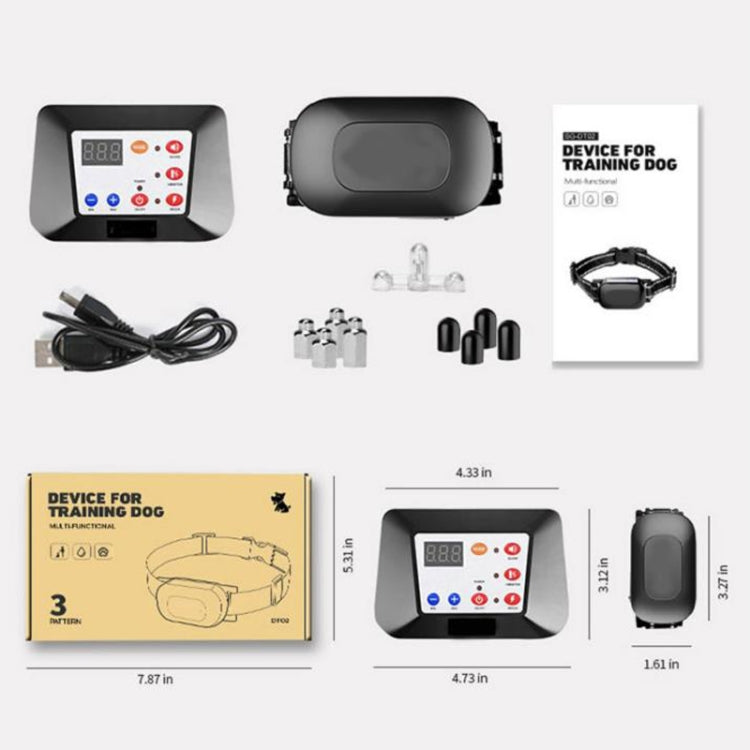 1 Drag 3 Pet Electronic Fence Wireless Dog Trainer Smart Electric Shock Dog Collar(Black)