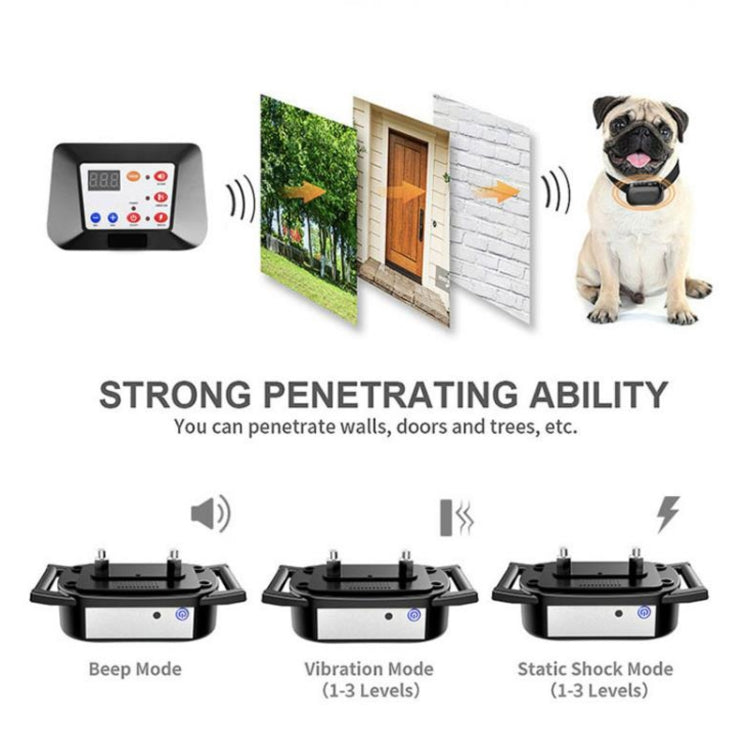 1 Drag 3 Pet Electronic Fence Wireless Dog Trainer Smart Electric Shock Dog Collar(Black)