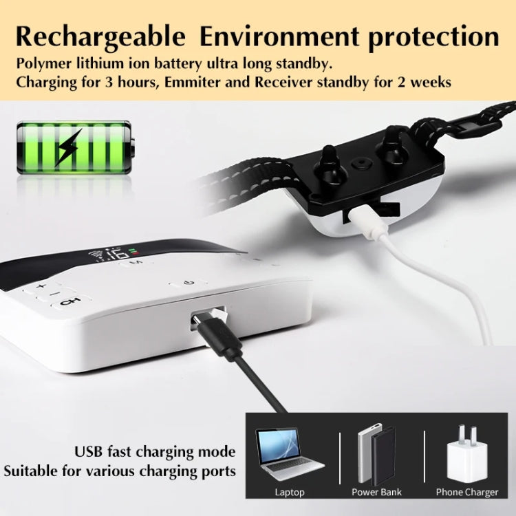 1 Drag 1 Pet Electronic Fence Wireless Stop Barker Outdoor Dog Collar Remote Control Dog Trainer(White)