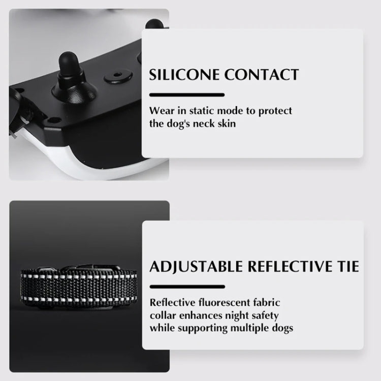 1 Drag 1 Pet Electronic Fence Wireless Stop Barker Outdoor Dog Collar Remote Control Dog Trainer(White)