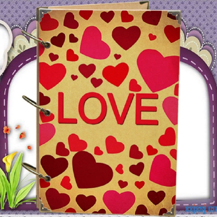 10 inch Paste-style Vintage Loose-leaf Iron Hoop Photo Album(30 Kraft Card Pages)