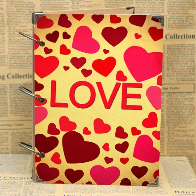 10 inch Paste-style Vintage Loose-leaf Iron Hoop Photo Album(15 Kraft Card +15 Black Card Pages)