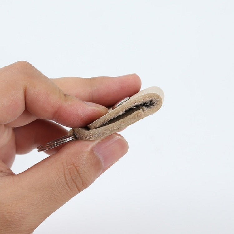 10 PCS Genuine Leather Guitar Pick Storage Bag with Key Ring, Color:Brown