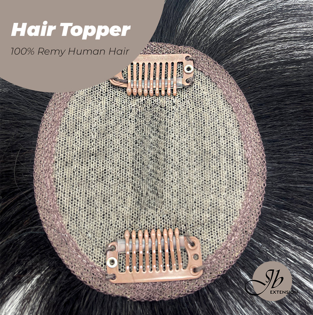 JBEXTENSION Hair Toppers for Women Real Human Hair Clip in Bangs 100% Remy Human Hair Toppers Hair Pieces for Women Hand-madeJB toupee/ toupet Top Hair Piece Straight Hair Pieces for Women with Thinning Hair