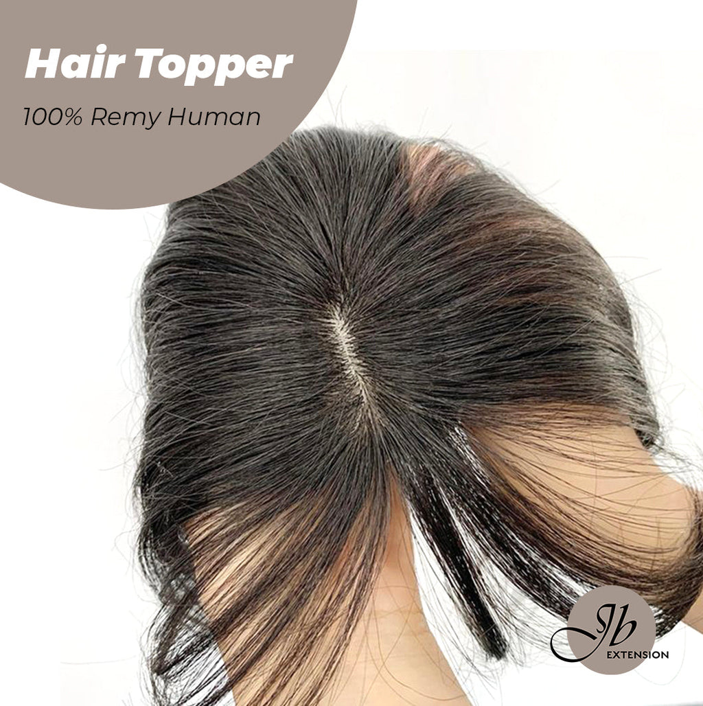 JBEXTENSION Hair Toppers for Women Real Human Hair Clip in Bangs 100% Remy Human Hair Toppers Hair Pieces for Women Hand-madeJB toupee/ toupet Top Hair Piece Straight Hair Pieces for Women with Thinning Hair