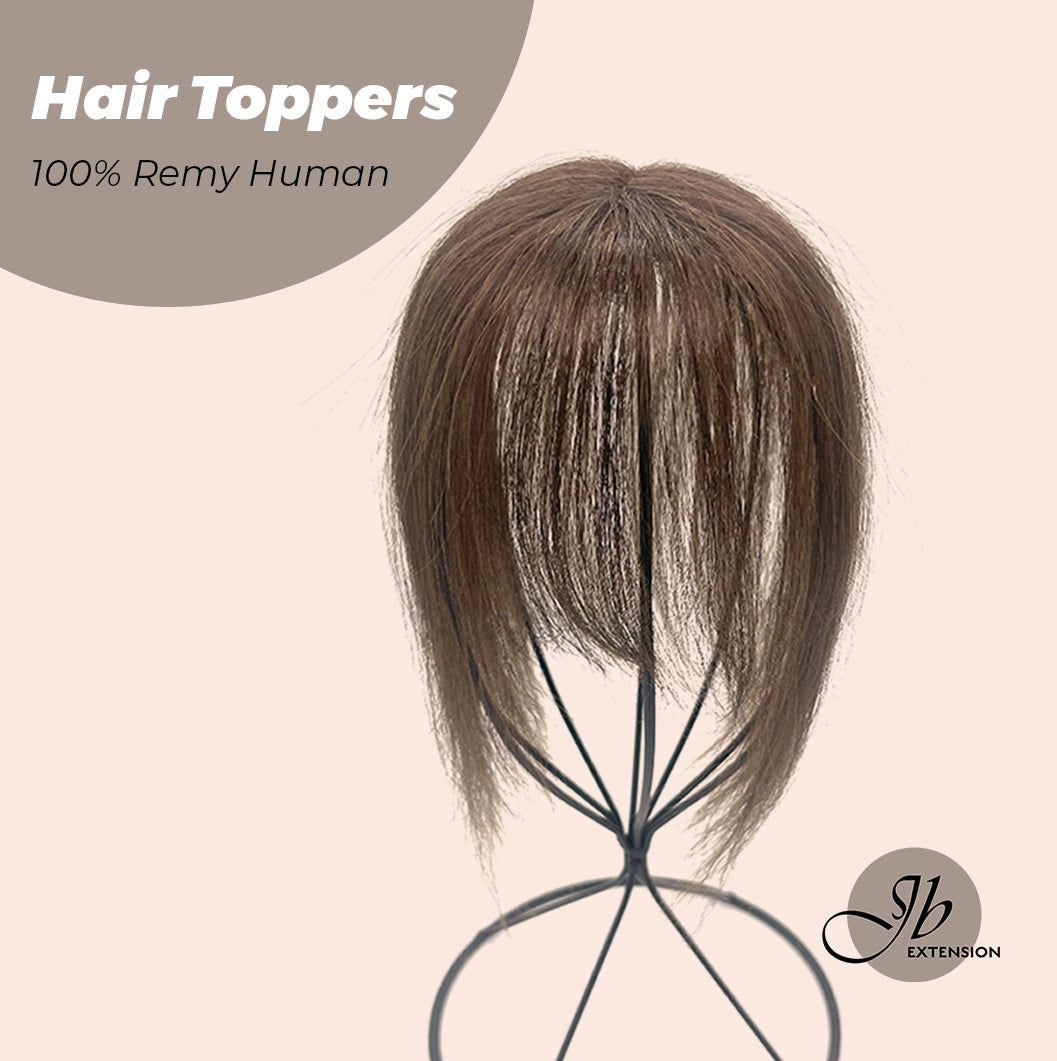 JBEXTENSION Hair Toppers for Women Real Human Hair Clip in Bangs 100% Remy Human Hair Toppers Hair Pieces for Women Hand-madeJB toupee/ toupet Top Hair Piece Straight Hair Pieces for Women with Thinning Hair