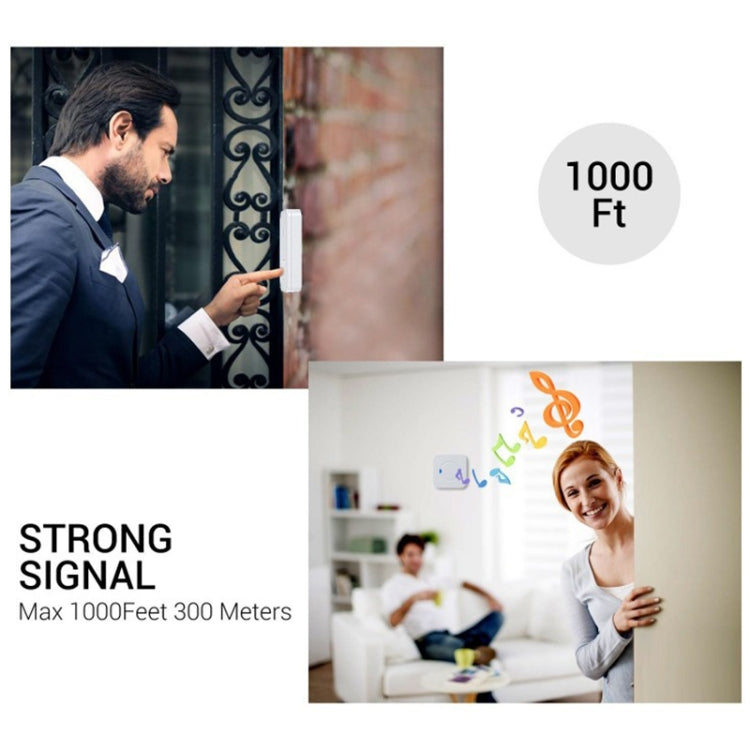 P6 110dB Wireless IP55 Waterproof Low Power Consumption WiFi Doing-dong Doorbell Receiver, Receiver Distance: 300m, US Plug(White)