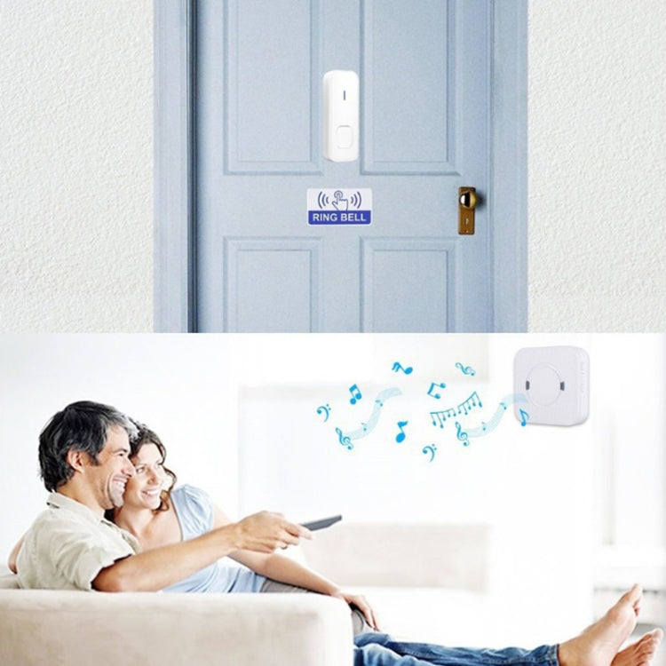 P6 110dB Wireless IP55 Waterproof Low Power Consumption WiFi Doing-dong Doorbell Receiver, Receiver Distance: 300m, US Plug(White)