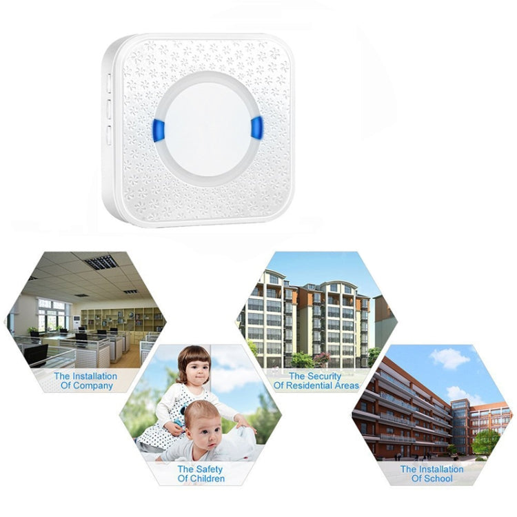 P6 110dB Wireless IP55 Waterproof Low Power Consumption WiFi Doing-dong Doorbell Receiver, Receiver Distance: 300m, US Plug(White)