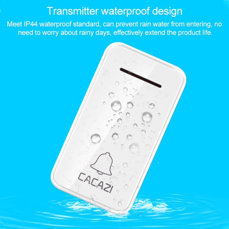 CACAZI FA8 Self-Powered Wireless Doorbell, US Plug(Black)