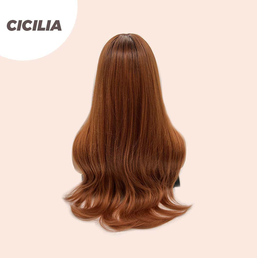 Rachel's Pick- 26 Inches Curly Copper Fashion Wig With Bangs CICILIA