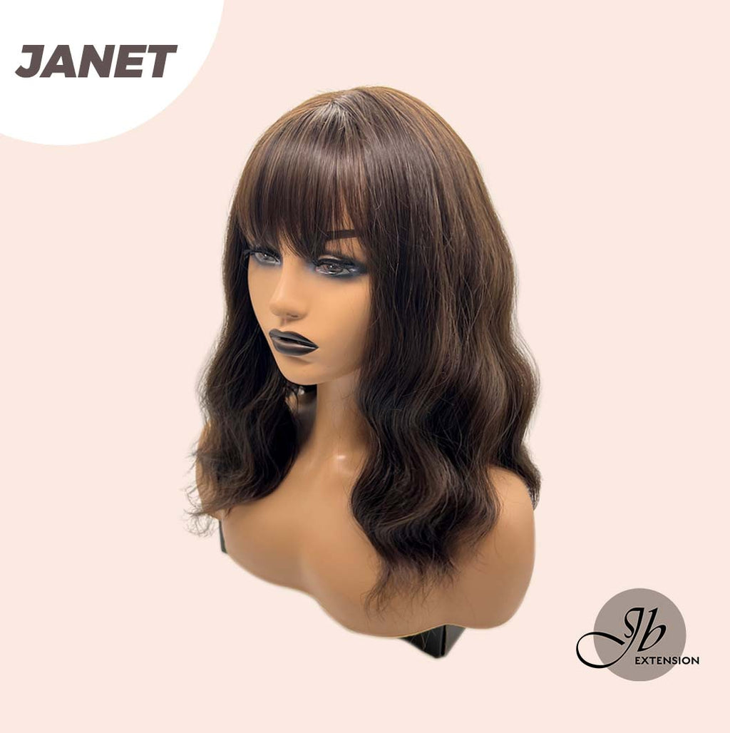 JBEXTENSION 14 Inches Short Body Wave Natural Brown Wig JANET