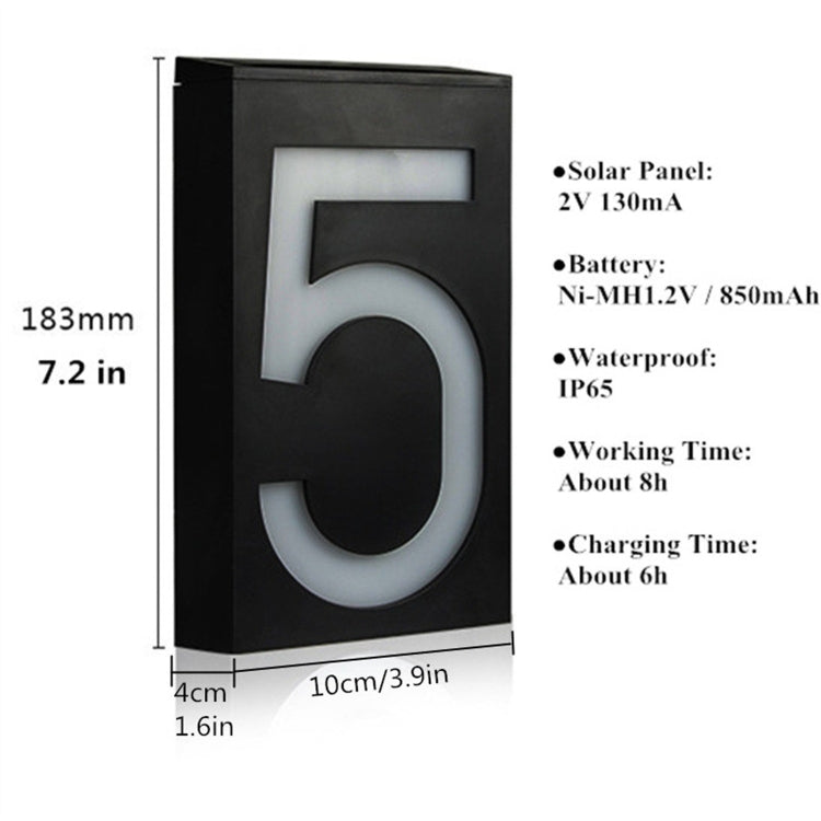 0.36W Solar Powered Wall Mount 6 LEDs Lighting Doorplate Lamp House Number Porch Lights with Solar Pannel(0)