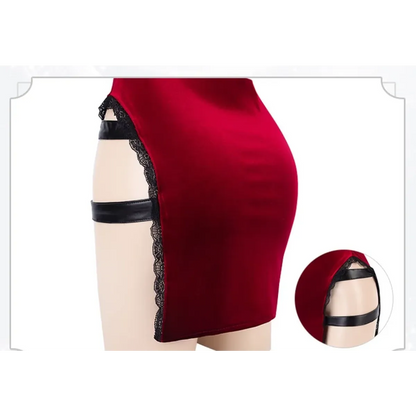 Ada Wong Resident Evil Cosplay Red Dress – Lace Cheongsam