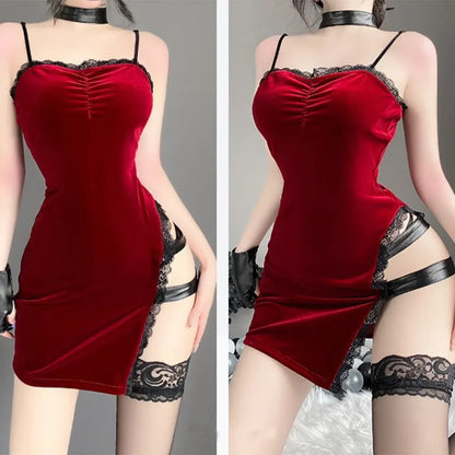 Ada Wong Resident Evil Cosplay Red Dress – Lace Cheongsam