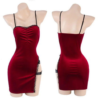 Ada Wong Resident Evil Cosplay Red Dress – Lace Cheongsam