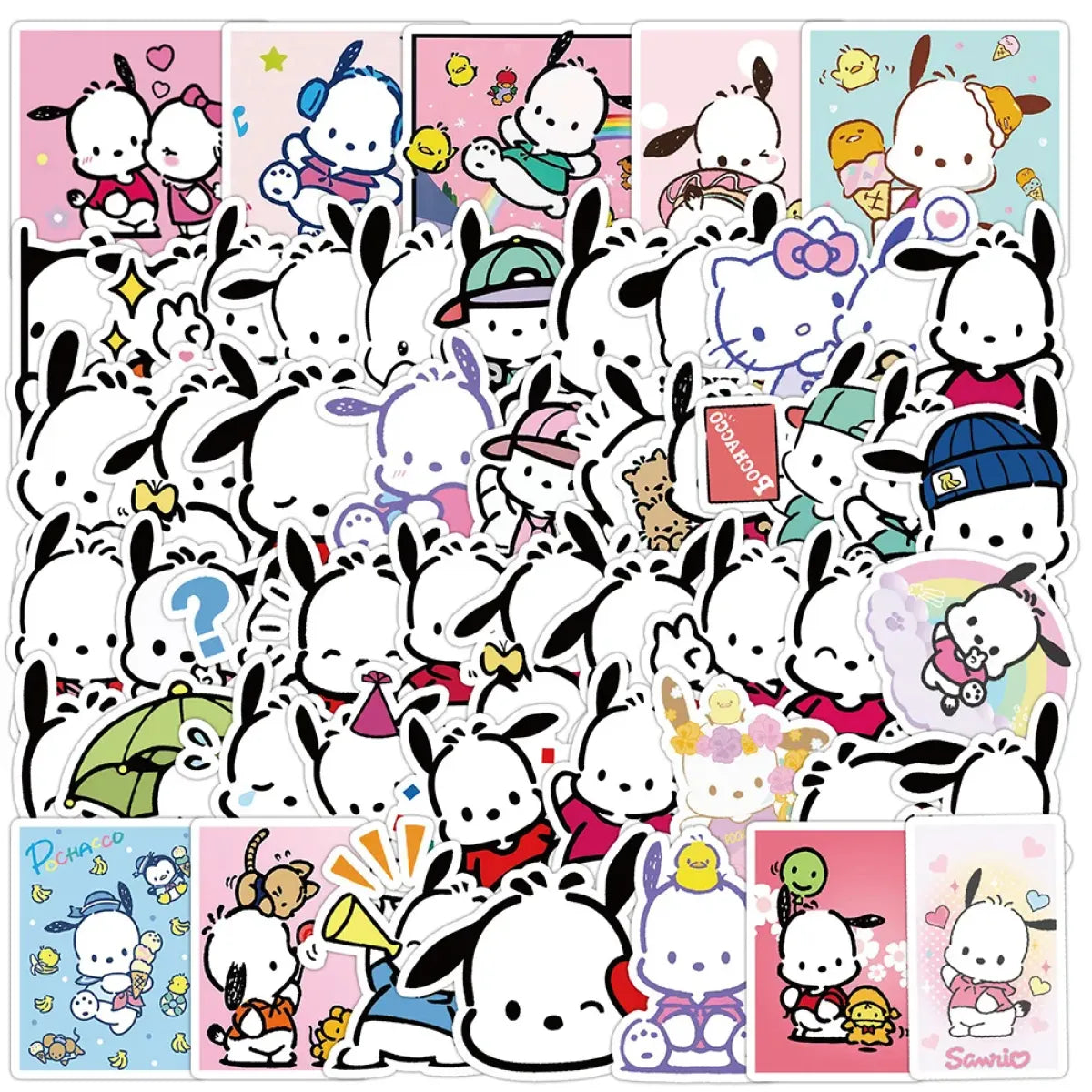 50pcs Sanrio Cartoon Stickers - Hello Kitty, Kuromi, My Melody