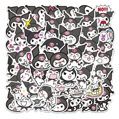 50pcs Sanrio Cartoon Stickers - Hello Kitty, Kuromi, My Melody