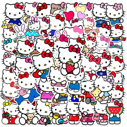 50pcs Sanrio Cartoon Stickers - Hello Kitty, Kuromi, My Melody
