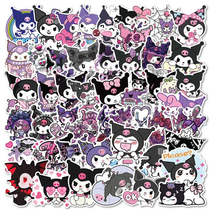 50pcs Sanrio Cartoon Stickers - Hello Kitty, Kuromi, My Melody