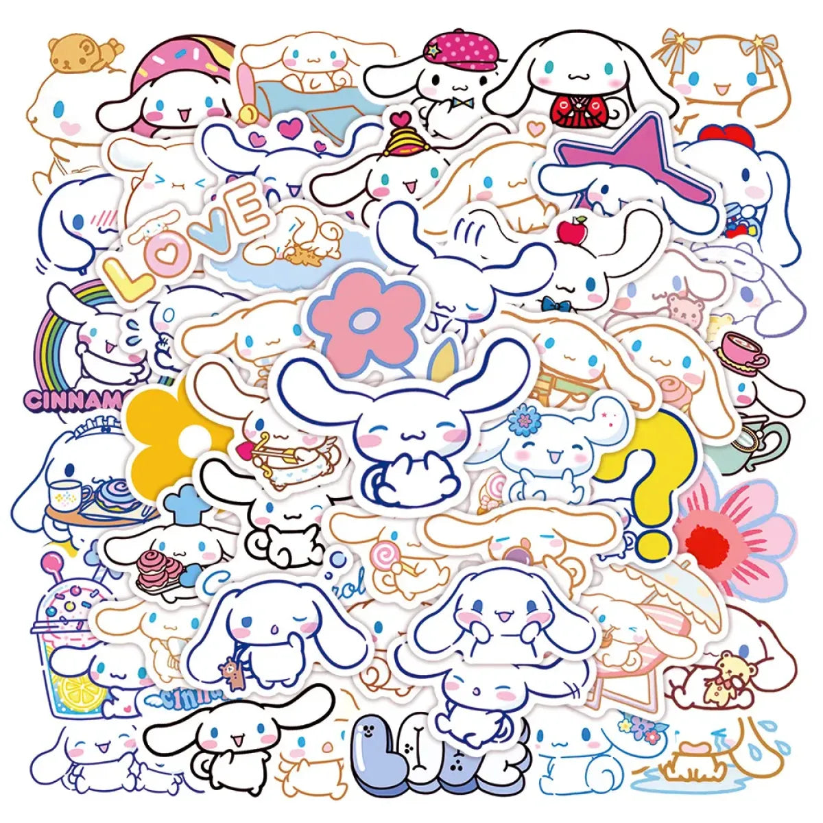 50pcs Sanrio Cartoon Stickers - Hello Kitty, Kuromi, My Melody