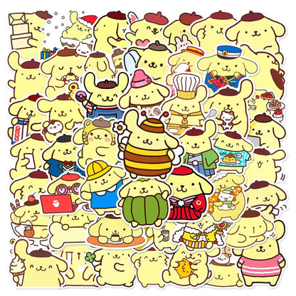 50pcs Sanrio Cartoon Stickers - Hello Kitty, Kuromi, My Melody