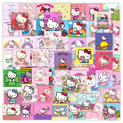 50pcs Sanrio Cartoon Stickers - Hello Kitty, Kuromi, My Melody