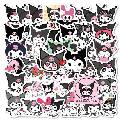 50pcs Sanrio Cartoon Stickers - Hello Kitty, Kuromi, My Melody