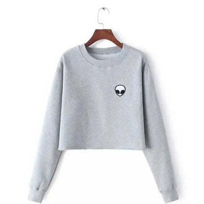 Alien Fleece Crop Top Sweater