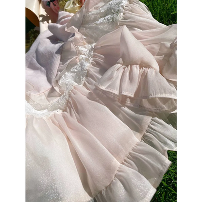 Angelic Lace Ruffle Mini Skirt